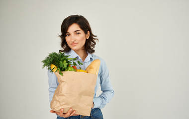 young woman with shopping bag