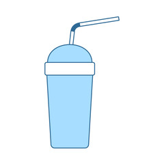 Disposable Soda Cup And Flexible Stick Icon