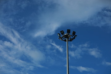 street lamp and blue sky