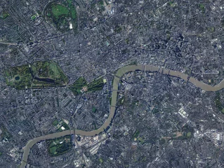 Fototapeten High resolution Satellite image of London, England (Isolated imagery of England. Elements of this image furnished by NASA) © Satellite Stocks