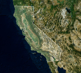 High resolution Satellite image of California, USA (Isolated imagery of USA. Elements of this image...