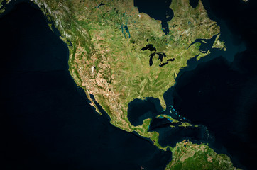 High resolution Satellite image of USA (Isolated imagery of USA. Elements of this image furnished...