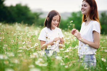 happy mother and daughter