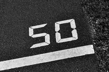 50 Meter Markierung
