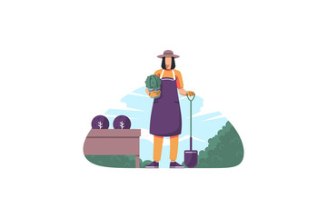 Gardening cactus illustration