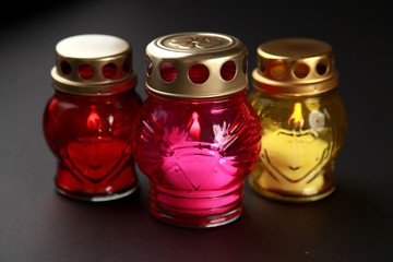 Multicolored homemade candles