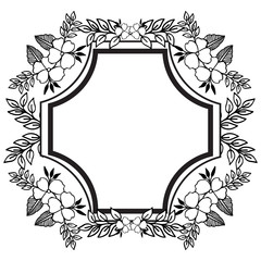 Wedding invitation or card design with beautiful wreath, cute floral frame. Vector