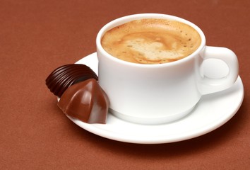 Latte with chocolate truffles