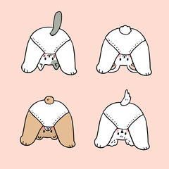 Cartoon cute baby animals vector.