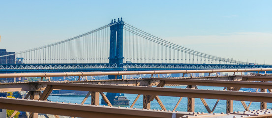 Bridge  In New York in the summer day 
