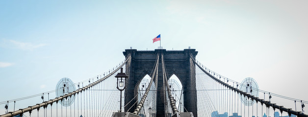 Bridge and USA flag 