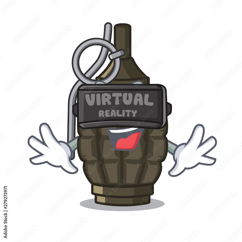 Poster Virtual reality cartoon grenade a in the bag