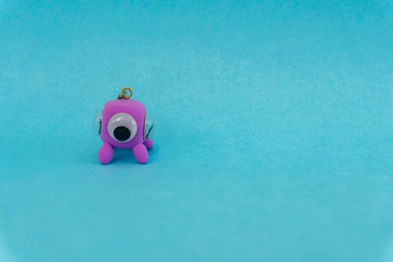 toy on blue background