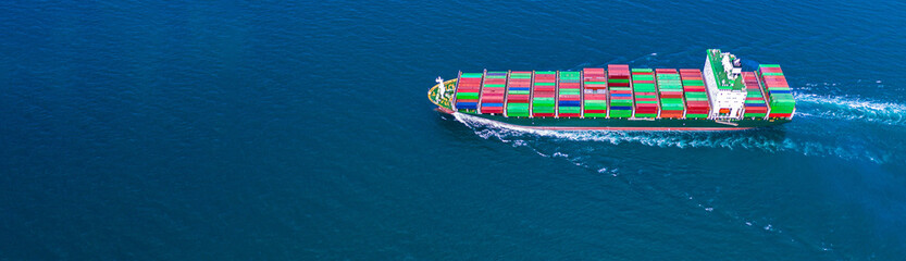 Container ship carrying container for import and export, business logistic and transportation by...