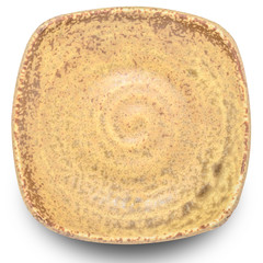 Brown plate isolated on white background.