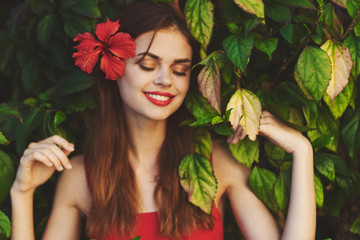 portrait of a young smiling woman with perfect skin