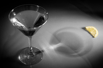 Glass with daiquiri and lemon