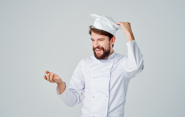 chef holding blank sign