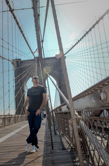 Young Man On The  Bridge New York USA 