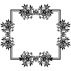 Invitation card template, feature elegant flower frame. Vector