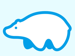 シロクマのイラスト Polar Bear simple vector illustration