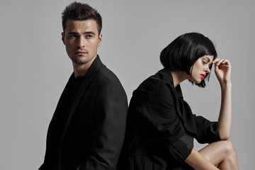 portrait of young man and woman