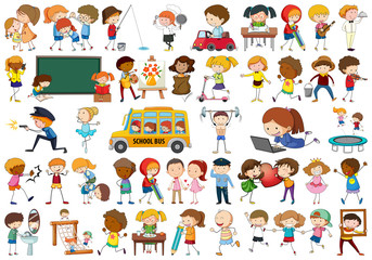 Fototapeta na wymiar collection of simple kids
