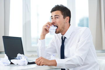 young businessman talking on the phone