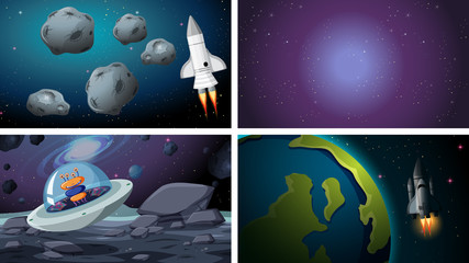 Set of space backgrounds