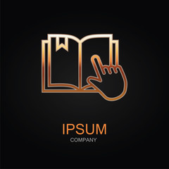 Ebook vector icon. Design logo element. Isolated on black background.