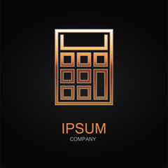 Calculator vector icon. Design logo element. Isolated on black background.