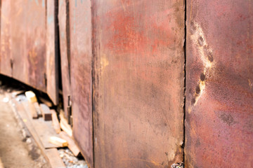 Metal door rusty corroded texture background.