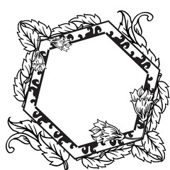 Design unique, drawing flower frame, for template of invitation card wallpaper. Vector