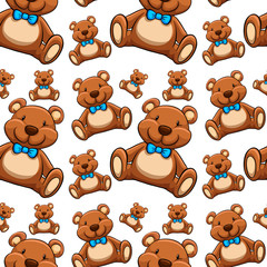 Seamless pattern tile cartoon with teddies