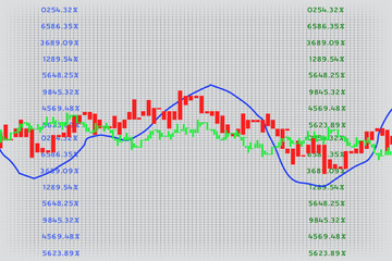 2d rendering Stock market online business concept. business Graph 