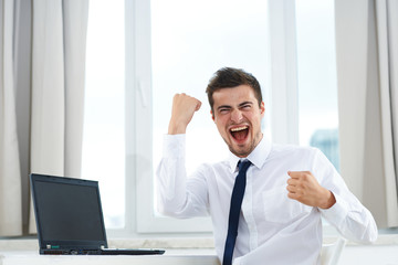 businessman working on his laptop