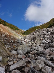 Fototapeta na wymiar Landscape with Rocks and mountain in Aomori, Japan