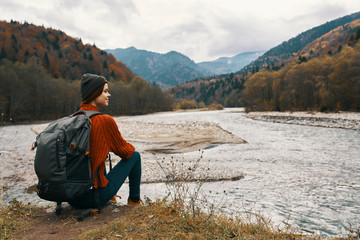 hiker in mountains