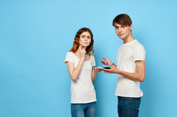 couple with phones