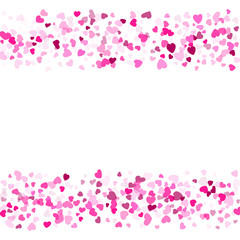 Hearts confetti flying vector background graphic design.