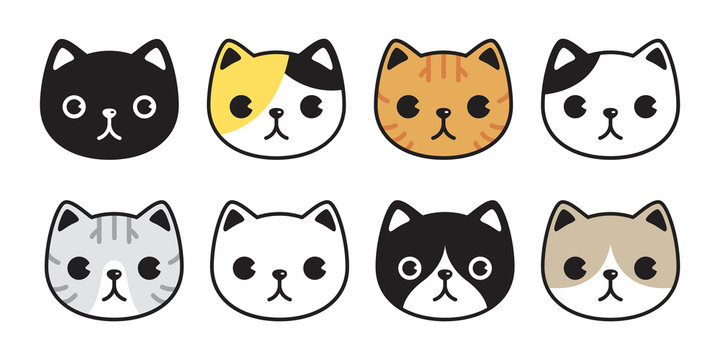 cat vector icon kitten breed calico logo symbol cartoon character doodle illustration design