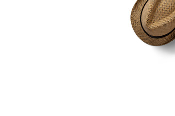 Hat. Top view. Summer concept element. Isolated on white background.