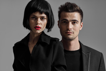 portrait of young man and woman