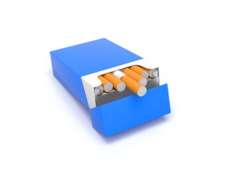 Blue pack of cigarettes laying