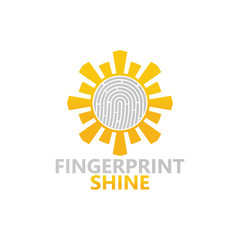 Fingerprint Shine Logo Template Design Vector, Emblem, Design Concept, Creative Symbol, Icon