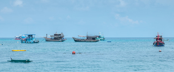fishermans boats at Phangan island, Thailand