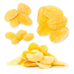 Snack collection isolated on white background collage