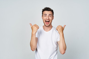 Fototapeta premium happy man with arms raised