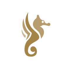 Obraz premium Luxury Sea Horse logo design
