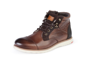 Casual male leather shoes isolated on white background